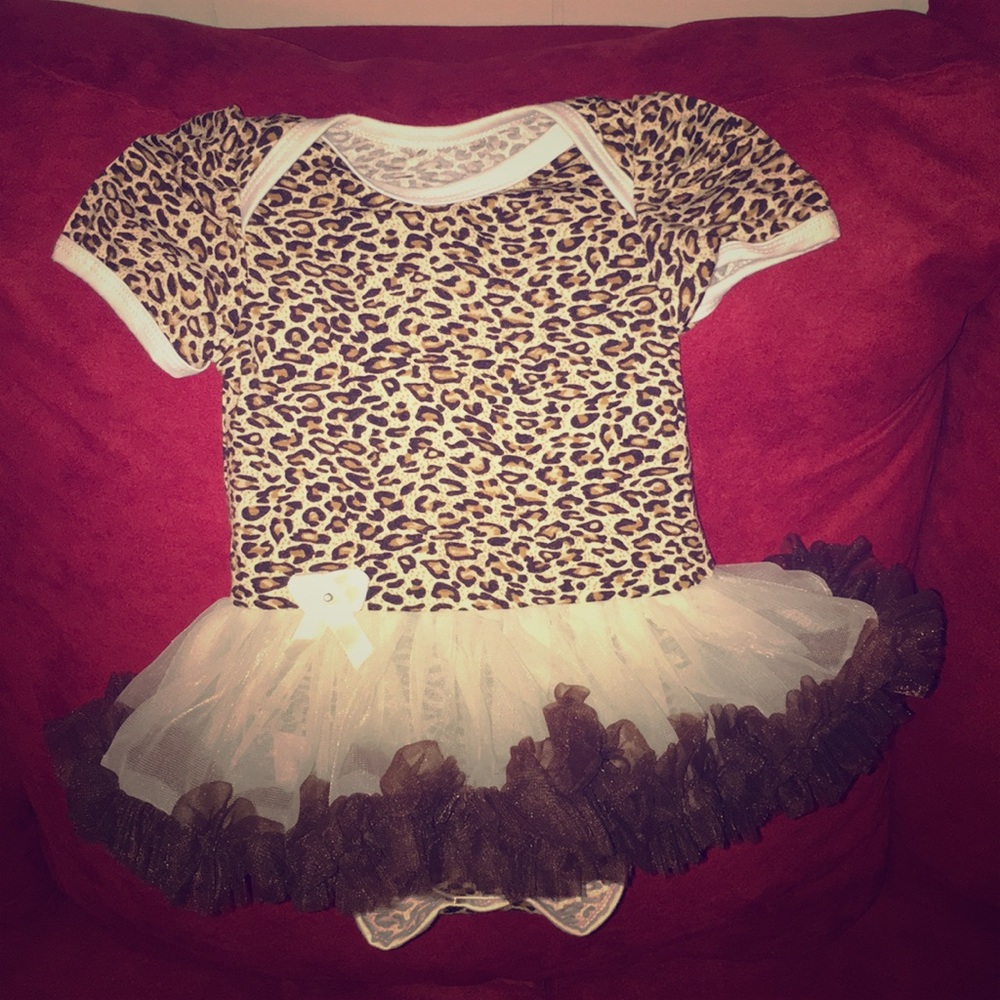 Leopard onesie with attached tutu